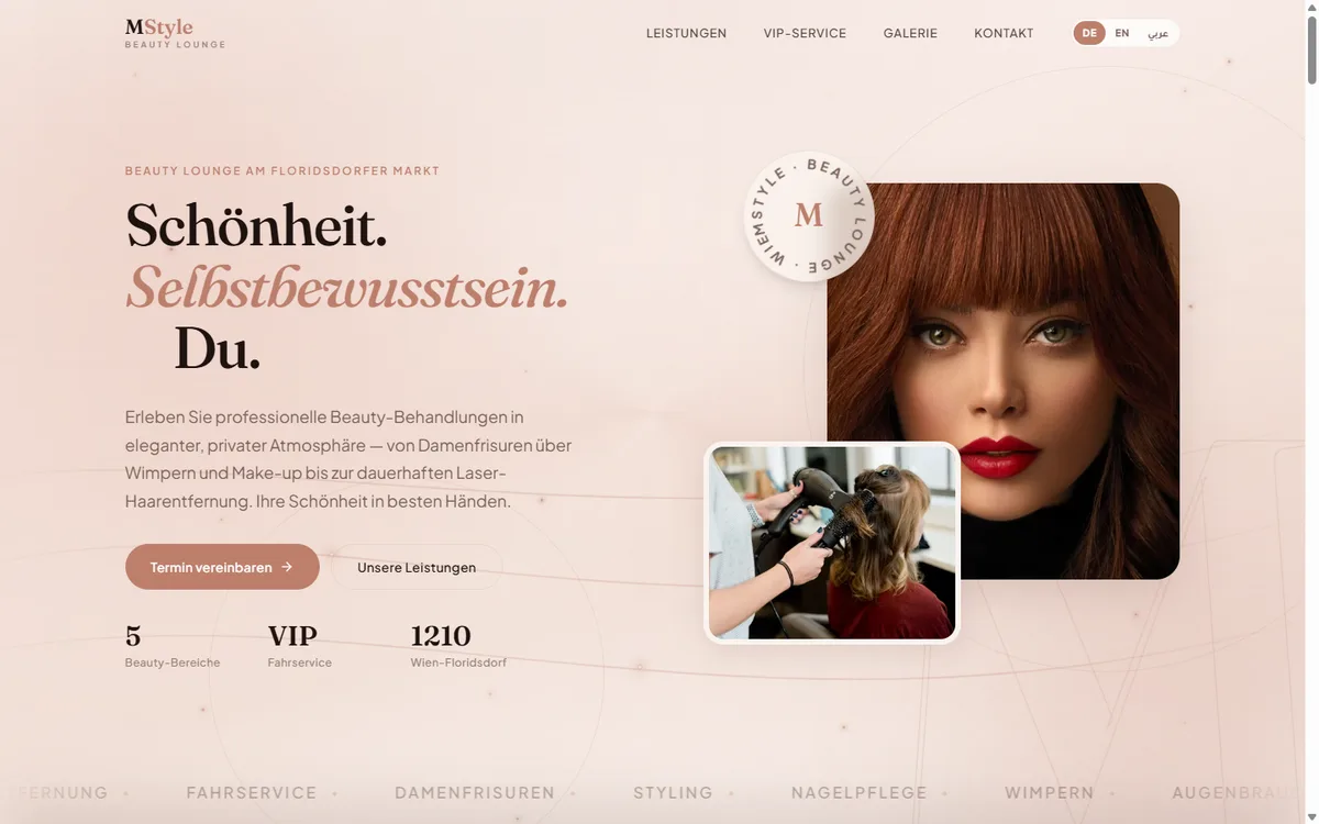 Website von MStyle Beauty Lounge